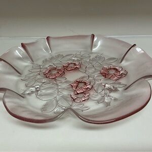 Mikasa Pink Floral Glass Plate